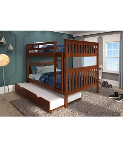 Donco Kids Full/Full Mission Bunk Bed With Trundle Bed -Paco Home Elegant Store Belk 1004