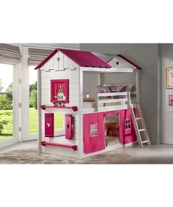 Donco Kids Sweet Heart Bunk W/Pink Tent Kit