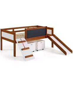 Donco Kids Twin Art Play Junior Low Loft With Toy Boxes -Paco Home Elegant Store Belk 1028