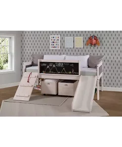 Donco Kids Twin Art Play Junior Low Loft With Toy Boxes -Paco Home Elegant Store Belk 1031