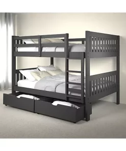 Donco Kids Full/Full Mission Bunk Bed With Dual Underbed Drawers -Paco Home Elegant Store Belk 1044