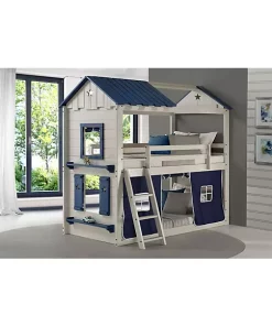 Donco Kids Star Gaze Bunk W/Blue Tent Kit 9 Donco Kids Star Gaze Bunk W/Blue Tent Kit -Paco Home Elegant Store Belk 1048