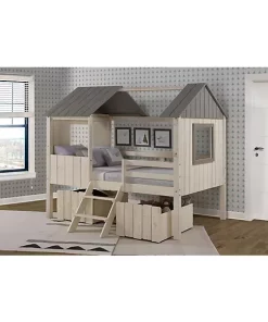 Donco Kids Full House Low Loft With Dual Loft Drawers
