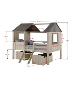 Donco Kids Full House Low Loft With Dual Loft Drawers 8 Donco Kids Full House Low Loft With Dual Loft Drawers -Paco Home Elegant Store Belk 1075
