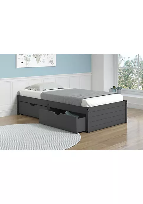 Donco Kids Twin Platform Bed With Dual Under Bed Drawers 3 Donco Kids Twin Platform Bed With Dual Under Bed Drawers