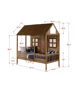 Donco Kids Twin Front Porch Low Loft -Paco Home Elegant Store Belk 1109
