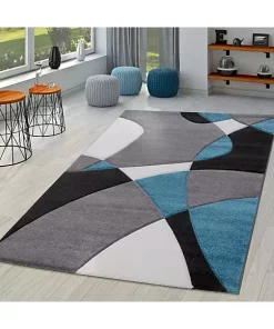 Paco Home Modern Area Rug Abstract Geometric Pattern with Contour Cut - 6'7" x 9'6" -Paco Home Elegant Store Belk 112