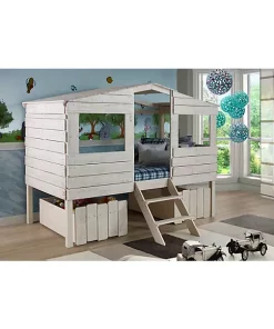 Donco Kids Twin Tree House Loft W/Drawers 11 Donco Kids Twin Tree House Loft W/Drawers -Paco Home Elegant Store Belk 1133