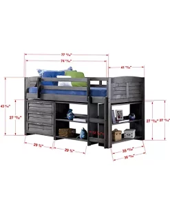 Donco Kids Louver Low Loft -Paco Home Elegant Store Belk 1172
