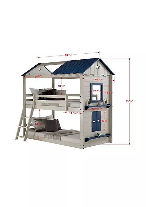 Donco Kids T/T Star Gaze Bunk Light Grey & Blue 4 Donco Kids T/T Star Gaze Bunk Light Grey & Blue - Image 2