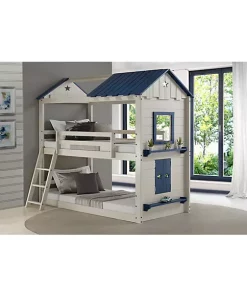 Donco Kids T/T Star Gaze Bunk Light Grey & Blue 7 Donco Kids T/T Star Gaze Bunk Light Grey & Blue -Paco Home Elegant Store Belk 1176