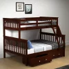 Donco Kids Twin/Full Mission Bunk Bed W/Dual Under Bed Drawers -Paco Home Elegant Store Belk 1191