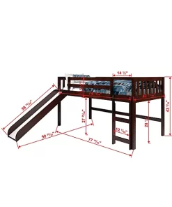 Donco Kids Mission Low Loft W/Zebra Tent Kit -Paco Home Elegant Store Belk 1203