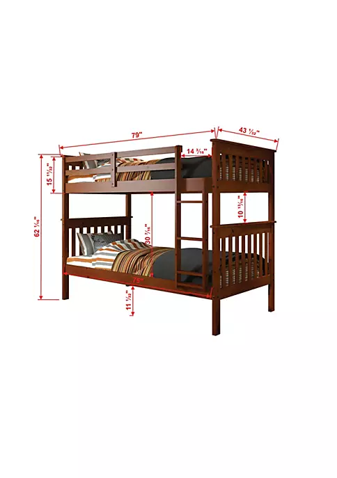 Donco Kids Twin/Twin Mission Bunk Bed With Trundle Bed 4 Donco Kids Twin/Twin Mission Bunk Bed With Trundle Bed - Image 2
