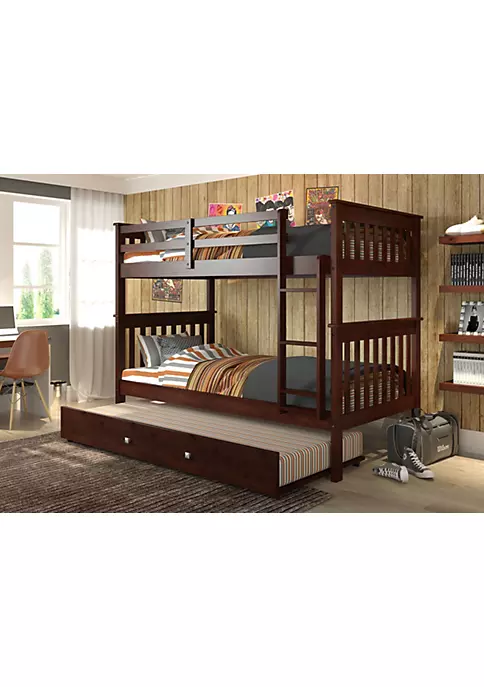 Donco Kids Twin/Twin Mission Bunk Bed With Trundle Bed 6 Donco Kids Twin/Twin Mission Bunk Bed With Trundle Bed - Image 4