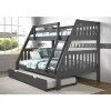 Donco Kids Twin/Full Mission Bunk Bed W/Twin Trundle Bed -Paco Home Elegant Store Belk 1216