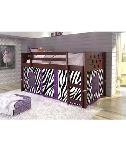 Donco Kids Circles Low Loft W/Blue Tent Kit -Paco Home Elegant Store Belk 1222