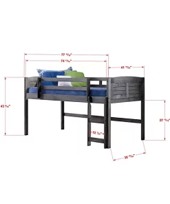 Donco Kids Louver Low Loft W/ Pink Tent Kit -Paco Home Elegant Store Belk 1236