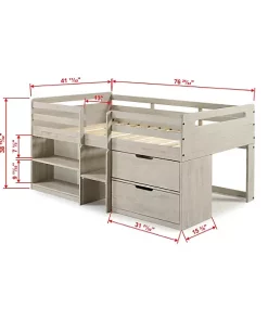 Donco Kids Twin Low Loft -Paco Home Elegant Store Belk 1251