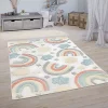 Paco Home Kids Rug Colorful Rainbow Play-Mat for In- & Outdoor in Cream - 3'11" x 5'3" -Paco Home Elegant Store Belk 126