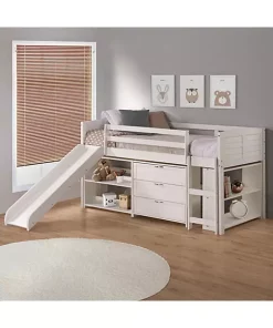 Donco Kids Twin Louver Low Loft W/Slide Group B -Paco Home Elegant Store Belk 1290
