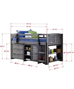 Donco Kids Louver Low Loft -Paco Home Elegant Store Belk 1294