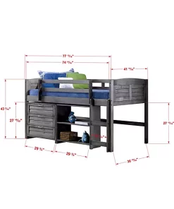 Donco Kids Louver Low Loft 10 Donco Kids Louver Low Loft -Paco Home Elegant Store Belk 1299