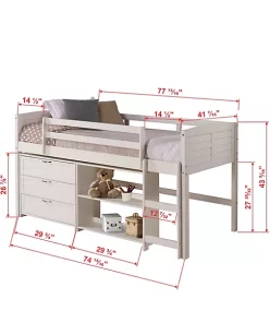 Donco Kids Twin Louver Low Loft Group C 12 Donco Kids Twin Louver Low Loft Group C -Paco Home Elegant Store Belk 1311