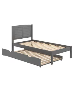 Donco Kids Twin Louver Bed With Trundle Bed -Paco Home Elegant Store Belk 1320