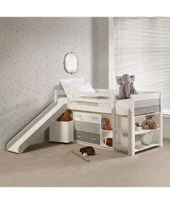 Donco Kids Twin Panel Low Loft Set With Slide & Case Pieces -Paco Home Elegant Store Belk 1339