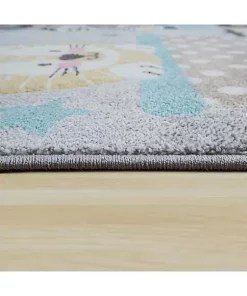 Paco Home Kids Rug for Childrens Room Colorful Animals on a Train in Grey - 6'7" x 9'6" -Paco Home Elegant Store Belk 134