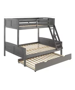 Donco Kids Twin/Full Louver Bunk Bed With Twin Trundle Bed -Paco Home Elegant Store Belk 1362