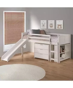 Donco Kids Twin Louver Low Loft W/Slide Group C