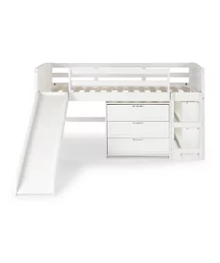 Donco Kids Twin Louver Low Loft W/Slide Group C -Paco Home Elegant Store Belk 1368