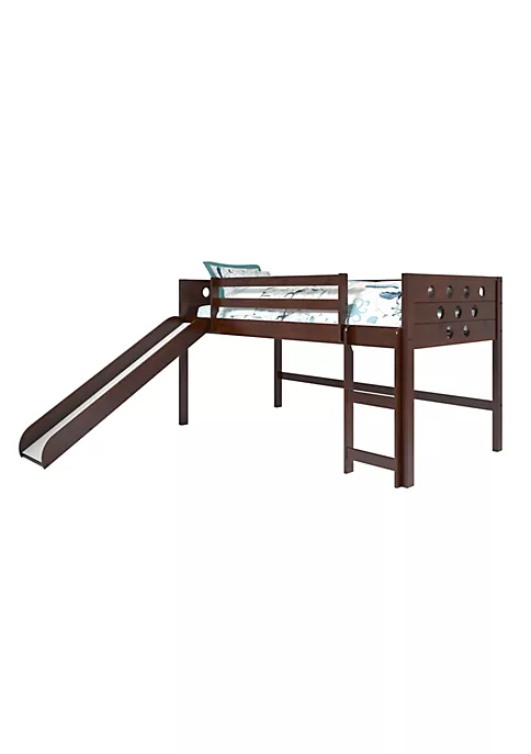 Donco Kids Twin Circles Low Loft W/Slide & Blue Tent Kit 4 Donco Kids Twin Circles Low Loft W/Slide & Blue Tent Kit - Image 2