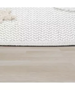 Paco Home Round Kids Rug Cuddly Moon and Stars Motif Indoor & Outdoor - 6'7" Round -Paco Home Elegant Store Belk 140