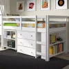 Donco Kids Twin White Low Study Loft Bed 1 Donco Kids Twin White Low Study Loft Bed -Paco Home Elegant Store Belk 1405