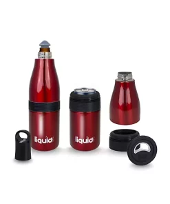 Grand Fusion Housewares Grand Fusion 3in1 Stainless Insulated Bottle, Can and Water Cooler with Opener,Red -Paco Home Elegant Store Belk 1427
