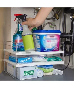 Grand Fusion Housewares Grand Fusion Expandable Storage Shelf for Kitchen Cabinets, Pantry or Closet Space - 2pk -Paco Home Elegant Store Belk 1439