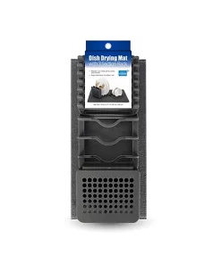 Grand Fusion Housewares Grand Fusion Dish Drying Rack and Ultra Absorbent Microfiber Mat, Black -Paco Home Elegant Store Belk 1449