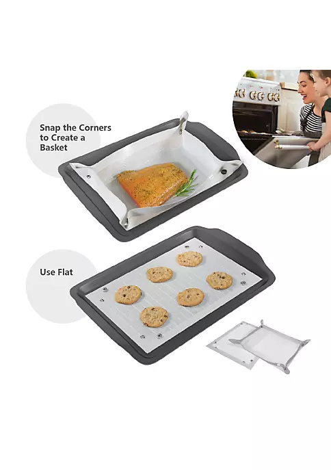 Grand Fusion Housewares Grand Fusion Leakproof Non-Stick Silicone Clear Baking Mat with Corners Snap Button 2pk 5 Grand Fusion Housewares Grand Fusion Leakproof Non-Stick Silicone Clear Baking Mat with Corners Snap Button 2pk - Image 3