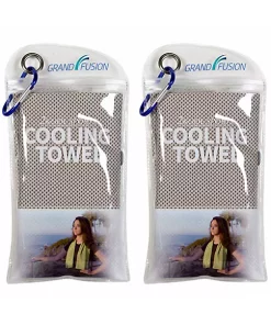 Grand Fusion Housewares Grand Fusion 2Kool Sports Cooling Towel 2 Pack Pouch with Carabiner, Purple -Paco Home Elegant Store Belk 1460