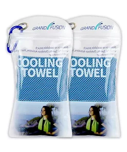 Grand Fusion Housewares Grand Fusion 2Kool Sports Cooling Towel 2 Pack Pouch with Carabiner, Purple -Paco Home Elegant Store Belk 1462