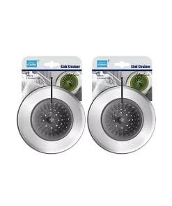 Grand Fusion Housewares Grand Fusion 2 Pack Kitchen Sink Strainer Silicone Body with Stainless Steel Rim - Gray -Paco Home Elegant Store Belk 1479