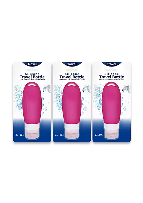 Grand Fusion Housewares Grand Fusion Silicone Travel Bottle 3 pk with Suction Cup and Leakproof Cap, Blue 4 Grand Fusion Housewares Grand Fusion Silicone Travel Bottle 3 pk with Suction Cup and Leakproof Cap, Blue - Image 2