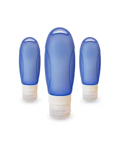 Grand Fusion Housewares Grand Fusion Silicone Travel Bottle 3 pk with Suction Cup and Leakproof Cap, Blue 12 Grand Fusion Housewares Grand Fusion Silicone Travel Bottle 3 pk with Suction Cup and Leakproof Cap, Blue -Paco Home Elegant Store Belk 1497