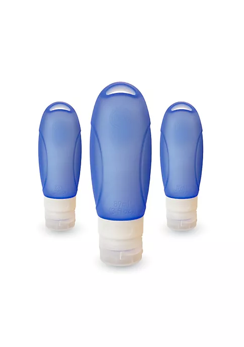 Grand Fusion Housewares Grand Fusion Silicone Travel Bottle 3 pk with Suction Cup and Leakproof Cap, Blue 7 Grand Fusion Housewares Grand Fusion Silicone Travel Bottle 3 pk with Suction Cup and Leakproof Cap, Blue - Image 5