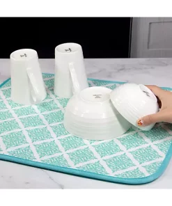 Grand Fusion Housewares Grand Fusion Reversible Dish Drying Mats 2 Pack, Teal 10 Grand Fusion Housewares Grand Fusion Reversible Dish Drying Mats 2 Pack, Teal -Paco Home Elegant Store Belk 1528