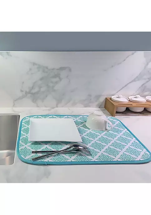Grand Fusion Housewares Grand Fusion Reversible Dish Drying Mats 2 Pack, Teal 6 Grand Fusion Housewares Grand Fusion Reversible Dish Drying Mats 2 Pack, Teal - Image 4