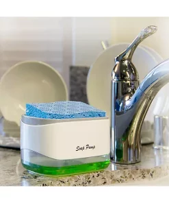 Grand Fusion Housewares Grand Fusion 2 in 1 Soap Dispensing Kitchen Sponge Pump Caddy -Paco Home Elegant Store Belk 1600